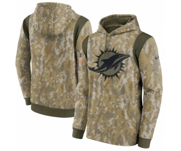 Men's Miami Dolphins Nike Camo 2021 Salute To Service Performance Pullover Hoodie