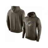 Men''s Miami Dolphins Nike Olive Salute To Service KO Performance Hoodie