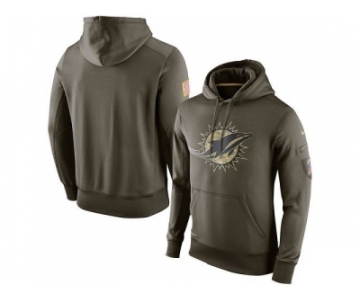 Men''s Miami Dolphins Nike Olive Salute To Service KO Performance Hoodie