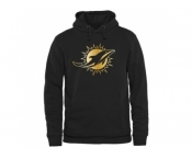 Men''s Miami Dolphins Pro Line Black Gold Collection Pullover Hoodie