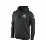 Miami Dolphins Nike Charcoal KO Chain Fleece Pullover Performance Hoodie