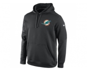 Miami Dolphins Nike Charcoal KO Chain Fleece Pullover Performance Hoodie