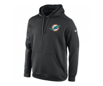 Miami Dolphins Nike Charcoal KO Chain Fleece Pullover Performance Hoodie