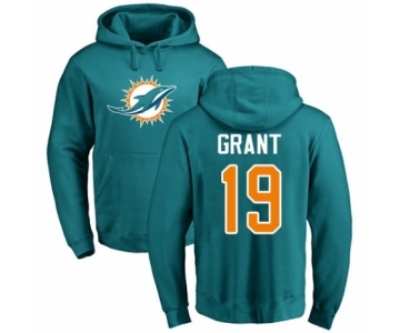 NFL Nike Miami Dolphins #19 Jakeem Grant Aqua Green Name & Number Logo Pullover Hoodie