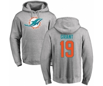 NFL Nike Miami Dolphins #19 Jakeem Grant Ash Name & Number Logo Pullover Hoodie