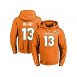 Nike Miami Dolphins #13 Dan Marino Orange Name & Number Pullover NFL Hoodie