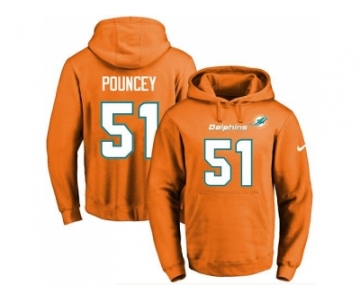 Nike Miami Dolphins #51 Mike Pouncey Orange Name & Number Pullover NFL Hoodie