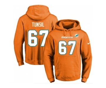 Nike Miami Dolphins #67 Laremy Tunsil Orange Name & Number Pullover NFL Hoodie