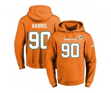 Nike Miami Dolphins #90 Charles Harris Orange Name & Number Pullover NFL Hoodie