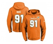 Nike Miami Dolphins #91 Cameron Wake Orange Name & Number Pullover NFL Hoodie