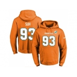 Nike Miami Dolphins #93 Ndamukong Suh Orange Name & Number Pullover NFL Hoodie