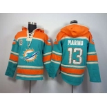 nike nfl jerseys miami dolphins #13 marino orange-green[pullover hooded sweatshirt]