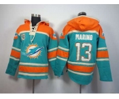 nike nfl jerseys miami dolphins #13 marino orange-green[pullover hooded sweatshirt]