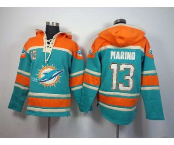 nike nfl jerseys miami dolphins #13 marino orange-green[pullover hooded sweatshirt]