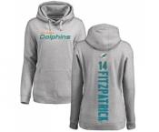 Football Women's Miami Dolphins #14 Ryan Fitzpatrick Ash Backer Pullover Hoodie