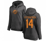 Football Women's Miami Dolphins #14 Ryan Fitzpatrick Ash One Color Pullover Hoodie