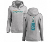 Football Women's Miami Dolphins #3 Josh Rosen Ash Backer Pullover Hoodie