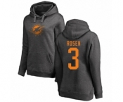 Football Women's Miami Dolphins #3 Josh Rosen Ash One Color Pullover Hoodie