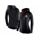 Women Nike Miami Dolphins Full-Zip Performance Hoodie Black