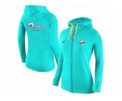 Women Nike Miami Dolphins Full-Zip Performance Hoodie Green