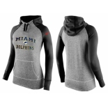 Women Nike Miami Dolphins Performance Hoodie Grey & Black