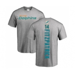 Football Miami Dolphins #14 Ryan Fitzpatrick Ash Backer T-Shirt