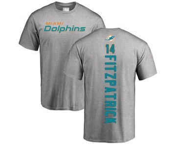 Football Miami Dolphins #14 Ryan Fitzpatrick Ash Backer T-Shirt