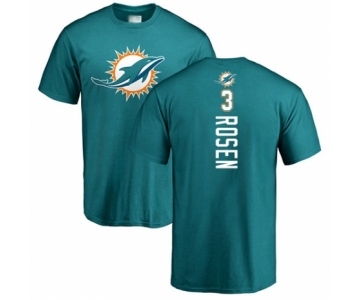 Football Miami Dolphins #3 Josh Rosen Aqua Green Backer T-Shirt