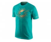 Men's Miami Dolphins Nike Aqua Championship Drive Gold Collection Performance T-Shirt