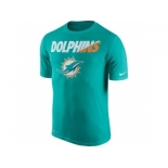 Men's Miami Dolphins Nike Aqua Legend Staff Practice Performance T-Shirt