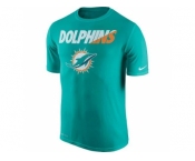 Men's Miami Dolphins Nike Aqua Legend Staff Practice Performance T-Shirt