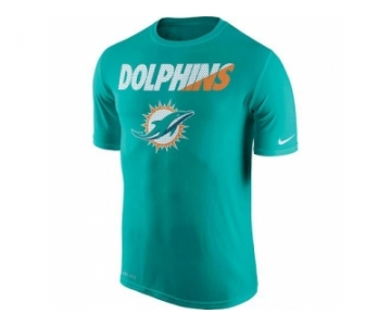 Men's Miami Dolphins Nike Aqua Legend Staff Practice Performance T-Shirt