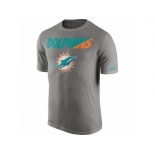 Men's Miami Dolphins Nike Heather Gray Legend Staff Practice Performance T-Shirt