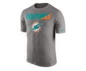 Men's Miami Dolphins Nike Heather Gray Legend Staff Practice Performance T-Shirt