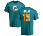 NFL Nike Miami Dolphins #19 Jakeem Grant Aqua Green Name & Number Logo T-Shirt