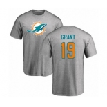 NFL Nike Miami Dolphins #19 Jakeem Grant Ash Name & Number Logo T-Shirt