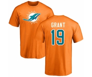 NFL Nike Miami Dolphins #19 Jakeem Grant Orange Name & Number Logo T-Shirt