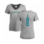 Football Women's Miami Dolphins #3 Josh Rosen Ash Backer T-Shirt