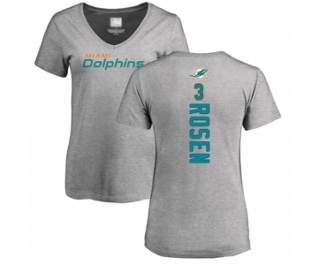 Football Women's Miami Dolphins #3 Josh Rosen Ash Backer T-Shirt