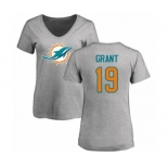 NFL Women's Nike Miami Dolphins #19 Jakeem Grant Ash Name & Number Logo T-Shirt