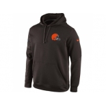 Cleveland Browns Historic Logo Nike Brown KO Chain Fleece Pullover Performance Hoodie