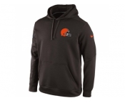 Cleveland Browns Historic Logo Nike Brown KO Chain Fleece Pullover Performance Hoodie