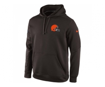 Cleveland Browns Historic Logo Nike Brown KO Chain Fleece Pullover Performance Hoodie