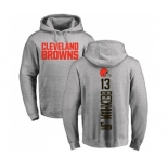 Football Cleveland Browns #13 Odell Beckham Jr. Ash Backer Pullover Hoodie