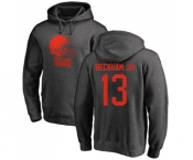 Football Cleveland Browns #13 Odell Beckham Jr. Ash One Color Pullover Hoodie