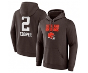 Men's Cleveland Browns #2 Amari Cooper Brown Team Wordmark Player Name & Number Pullover Hoodie