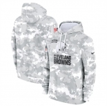 Men's Cleveland Browns 2024 Arctic Camo Salute To Service Club Fleece Pullover Hoodie