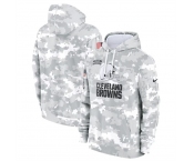 Men's Cleveland Browns 2024 Arctic Camo Salute To Service Club Fleece Pullover Hoodie