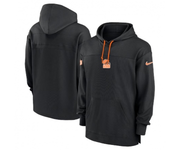 Men's Cleveland Browns Black Performance Pullover Hoodie