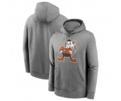 Men's Cleveland Browns Heather Gray Primary Logo Long Sleeve Hoodie